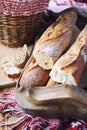 Baguette. Traditional French bread. Rustic style Royalty Free Stock Photo