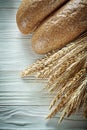 Baguette wheat ears on white board