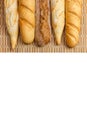 Baguette of whole wheat bread on a white background Royalty Free Stock Photo