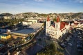Baguio City, Philippines - Aerial of Our Lady of the Atonement Cathedral or Baguio Cathedral and the surrounding