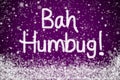 Bah Humbug Purple Christmas Message Royalty Free Stock Photo