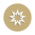 Baha Nine pointed star sign icon in badge style. One of religion symbol collection icon can be used for UI, UX