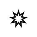 Baha Nine pointed star sign icon. Element of religion sign icon for mobile concept and web apps. Detailed Baha Nine pointed star i