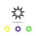 Baha Nine pointed star sign multicolored icon. Detailed Baha Nine pointed star icon can be used for web, logo, mobile app, UI, UX