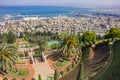 Bahai gardens and temple on the slopes of the Carmel Mountain, Haifa city, Israel Royalty Free Stock Photo