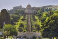 Bahai gardens and temple on the slopes of the Carmel Mountain, Haifa city, Israel Royalty Free Stock Photo