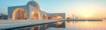 Bahai House of Worship Dome Rising into Soft Skies The temples form blurs upward Royalty Free Stock Photo