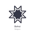 bahai icon. isolated bahai icon vector illustration from religion collection. editable sing symbol can be use for web site and Royalty Free Stock Photo