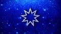 Bahai Nine pointed star Bahaism Icon Blinking Glitter Glowing Shine Particles.