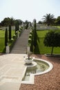 Bahai public gardens and temple on the slopes of the Carmel Mountain in Haifa Royalty Free Stock Photo