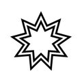 bahai religion line icon vector illustration Royalty Free Stock Photo