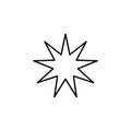 bahai star outline icon. Element of religion sign for mobile concept and web apps. Thin line bahai star outline icon can be used