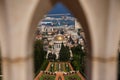 Bahai suspended gardens seen from above, Haifa.