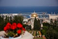 Bahai suspended gardens seen from above, Haifa.