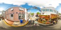 Bahama Village food vendors Key West 360 equirectangular stock photo Royalty Free Stock Photo