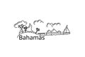 The Bahamas card. Vector in color. Postcard for the flyer or mocap.