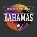 Bahamas cool retro summer,t-shirt print poster vector illustration