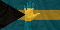 Bahamas Country flag and Hand Royalty Free Stock Photo