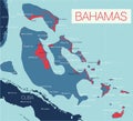 Bahamas detailed editable map