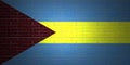 Bahamas flag, artistic flag, wall of bricks with lights effect, colors, ensign. Royalty Free Stock Photo