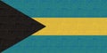 Bahamas flag, artistic flag, wall of cinder blocks effect, colors, ensign. Royalty Free Stock Photo