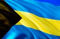 Bahamas flag. 3D Waving flag design. The national symbol of Bahamas, 3D rendering. National colors and National Caribbean flag of Royalty Free Stock Photo