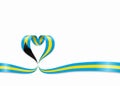 Bahamas flag heart-shaped ribbon. Vector illustration.