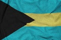 Bahamas flag printed on a polyester nylon sportswear mesh fabric Royalty Free Stock Photo