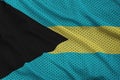 Bahamas flag printed on a polyester nylon sportswear mesh fabric Royalty Free Stock Photo