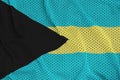 Bahamas flag printed on a polyester nylon sportswear mesh fabric Royalty Free Stock Photo