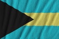 Bahamas flag printed on a polyester nylon sportswear mesh fabric Royalty Free Stock Photo