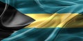 Bahamas flag - realistic waving fabric flag Royalty Free Stock Photo