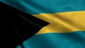 Bahamas Flag. Waving Fabric Satin Texture Flag of Bahamas 3D illustration Royalty Free Stock Photo