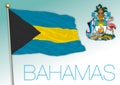 Bahamas official national flag with coat of arms Royalty Free Stock Photo