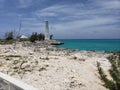 Bahamas lighthouse inagua ocean Caribbean Royalty Free Stock Photo