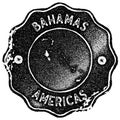 Bahamas map vintage stamp.