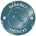 Bahamas map vintage stamp.
