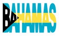 Bahamas text with flag