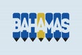 Bahamas text with Pencil symbol creative ideas design. Bahamas typography negative space word vector illustration.