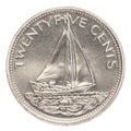 25 bahamian cent coin Royalty Free Stock Photo