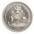 25 bahamian cent coin Royalty Free Stock Photo