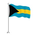 Bahamian Flag. Isolated Wave Flag of The Bahamas Country