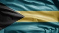 Bahamian flag waving in the wind. Close up of Bahamian banner blowing, soft silk Royalty Free Stock Photo