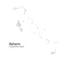 Bahams vector map. Nassau caribbean island country. Bahama map illustration