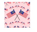 Vector Illustration of Malaysia Pattern Flags