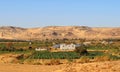 Baharia Farm house in the middle of plantation surrounded with desert and hills Royalty Free Stock Photo