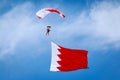 Baharin Defence Special Forces Parachute Display Team in Bahrain International Airshow, Sakhir, Manama, Kingdom of Bahrain Royalty Free Stock Photo