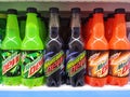 Bahau, Malaysia - September 26th, 2017 : Mountain Dew is a carbonated soft drink brand produced and owned by PepsiCo. Royalty Free Stock Photo