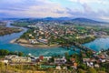 BAHCALLEK, SHKODER, ALBANIA - View on Bahcallek city from Rozafa Castle in Shkoder Royalty Free Stock Photo