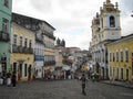 Bahia, Brazil, street with colonial buildings in the old city center.